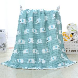 Edredón Floral de <span class=keywords><strong>gasa</strong></span> de algodón 100% de seis capas personalizado para recién nacidos, conjunto de manta de seguridad para bebés de muselina, algodón orgánico INF - Product Image 6