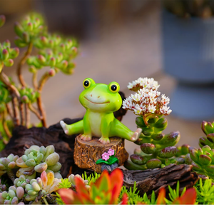 Petite grenouille décorative pour jardin, plante en pot, ornement de balcon, cour, rocaille, artisanat paysager, paysage miniature, décoration intérieure - Product Image 6