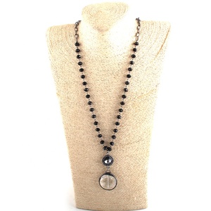 Trang Sức Thời Trang Phụ Nữ Pha Lê Đen Chuỗi Hạt Mân Côi Hàn Mặt Dây Chuyền Hình Ngôi Sao - Product Image 4