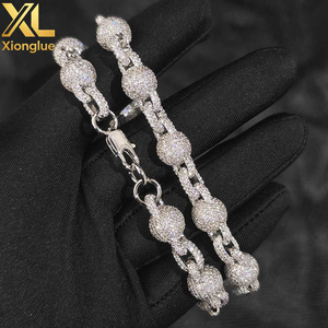 Luxury 18K Gold Plated for <b>Bracelet</b> for Men and Women Full Diamond Round <b>Bead</b> Iced Design Butterfly Shape Fine Jewelry Bangle - Product Image 6
