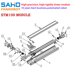 Módulo de actuador de riel de guía lineal STM100 de 400MM de alta velocidad, rodamiento de núcleo de transmisión de correa de carrera de 400MM para Kit de posición lineal <span class=keywords><strong>CNC</strong></span> - Product Image 5