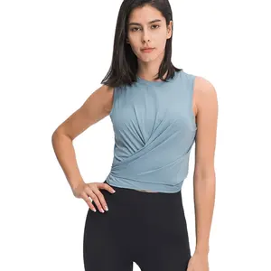 Women's blank stylish design tank top customizable yoga wear rayon spandex tank tops for sports