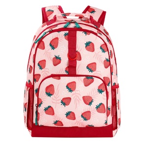 Sac à dos de maternelle pour filles avec motif fraise mignon, bretelles réglables, fermeture éclair étendue et matière confortable - Product Image 1
