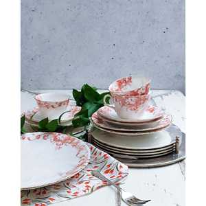 Juego de Lujo de Tres Tazas con Flores Naranjas y Plato para Pastel, Recipientes de Almacenamiento de Alimentos de Estilo Europeo Ecológicos para Hoteles - Product Image 2