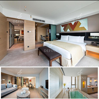 Luxuriöses Hotelzimmer-Möbelset aus Holz, Umweltfreundlich, Maßgefertigt, Modernes King-Queen-Bett, Komplettpaket für Gästezimmer und Apartment-Projekte