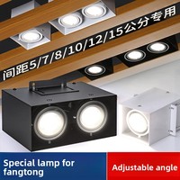Spot LED carré en aluminium à double tête, projecteur cylindrique COB, éclairage commercial pour auvent, plafond et magasin
