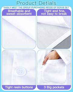 Bata de laboratorio de belleza Logotipo personalizado Tela elástica Durable Cómoda Cuidado fácil para profesionales dentales Dentistas Bata médica - Product Image 6