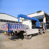 Prix d'usine chinois 1 tonne Nouvelle grue articulée montée sur camion avec moteur, pompe et boîte de vitesses