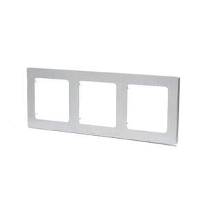 Placca a muro in alluminio a 3 interruttori, colore argento, ideale per sistemi di illuminazione e controllo di dispositivi elettrici. - Product Image 1