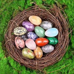 Huevos de Cristal, Huevos de Pájaro de Piedra, Huevos de Pascua Coloridos, Huevo de Piedra para el Día de Pascua, Esfera de Energía para el Bolsillo, Figura Decorativa - Product Image 4