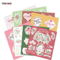 Pegatinas Personalizadas con Corte Kiss Cut, Hoja de Pegatinas con Temática del Día de la Madre para Regalos, Sobres, Tarjetas de Felicitación, Decoración, Pegatinas de Vinilo Impermeables