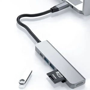 टाइप सी हब एडाप्टर 4K hdTV मल्टीपोर्ट कार्ड रीडर usb3.0 tf pd sd रीडर चार्जर 6-इन-1 यूएसबी सी हब - Product Image 6