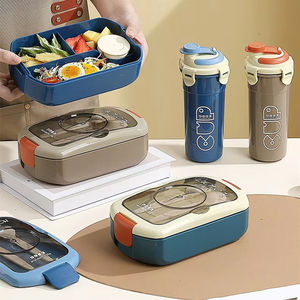 Microwavable BPA Free High Capacity Portable <b>Lunch</b> <b>Box</b> & Water Bottle Set Leakproof Bento <b>Box</b> with Spoon & Fork - Product Image 6