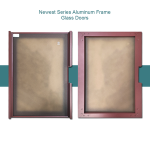 Muebles modernos, armario de cocina de Metal alto, bisagras ocultas de cierre suave, marco de manija de aleación de aluminio, puerta abatible de vidrio coloreado - Product Image 2