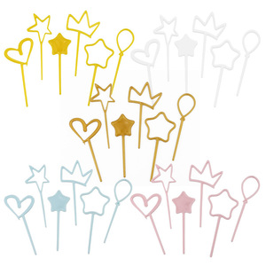 Plastic Cake Toppers Heart Star Crown Birthday Decoration Reusable - Product Image 5