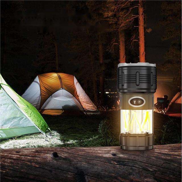Super-bright White LED AA Waterproof Flashlight IP54 Rechargeable 1000+ Lumens Long-range Adjustable Beam Camping Portable