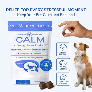 Friandises apaisantes pour animaux <span class=keywords><strong>de</strong></span> compagnie, friandises <span class=keywords><strong>à</strong></span> mâcher molles, soulagement <span class=keywords><strong>de</strong></span> <span class=keywords><strong>l</strong></span>'anxiété, probiotiques, santé intestinale, enzymes digestives, huile <span class=keywords><strong>de</strong></span> saumon sauvage d'Alaska, compléments alimentaires pour la peau, chien - Product Image 5
