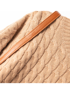 Suéter de Cachemira Puro de Mongolia Interior con Logotipo Personalizado OEM ODM, Tejido Plano 12GG, Cuello Redondo, Informal, de Invierno, para <span class=keywords><strong>Mujer</strong></span> - Product Image 2