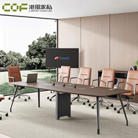 Table de conférence et chaises sur mesure en MDF, 12 places, design moderne pour bureau à domicile et chambre.