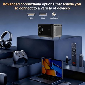 Proyector inteligente portátil, Mini pantalla de vídeo, 500 lúmenes ANSI, enfoque automático, 1080P, WiFi, para cine en casa, sala de estar - Product Image 4