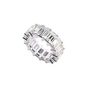 <b>Emerald</b> Cut Moissanite <b>Ring</b> 925 <b>Silver</b> Modern Unisex Design Elegant Stylish Jewelry for Daily Wear Gift and Special Occasion - Product Image 4