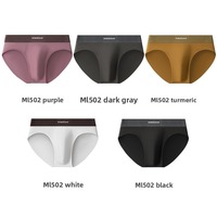 Caleçons mi-hauts respirants grande taille pour hommes, couleur unie, sans couture, en Spandex/Coton, tissés, confortables pour jeunes hommes