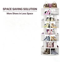 Étagère à chaussures rotative à 7 niveaux, support d'exposition pour sacs à main, étagère à chaussures rotative à 360 degrés