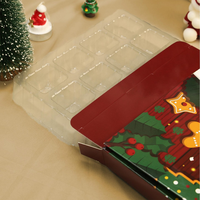 Caja Sorpresa Navideña Personalizada con Forma de Libro, Calendario de Adviento Navideño, Caja de Papel con 24 Ventanas Perforadas para las Fiestas