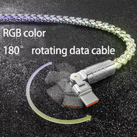 100W RGB Star Light Tipo C Cable DE DATOS Flujo óptico Rotación de 180 grados 5A Carga rápida para IOS con luz LED de respiración