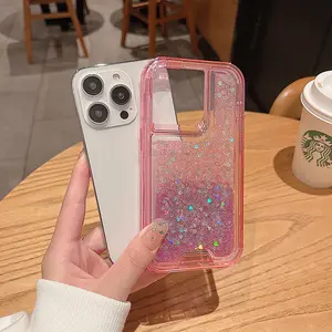 Coque antichoc 3 en 1 pour iPhone 13 14 Pro Max, étui de protection robuste hybride à paillettes pour femmes et filles