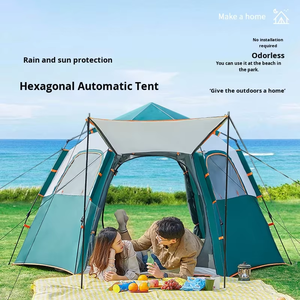 Tenda da Campeggio Monostrato con Pali in Vetro, Quattro Stagioni, Portatile, Pieghevole, per Autunno e Inverno, Attrezzatura per Picnic, Spiaggia e Pernottamento - Product Image 2