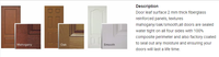 Porte de patio moderne Fangda en fibre de verre, double vitrage, battante, manuelle, apprêtée blanche avec transom et surface finie