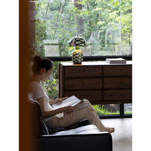 Lámpara de mesa de cerámica con forma de hongo, patrón verde y blanco, bombilla LED E27 para dormitorio, sala de estar, luz decorativa de lectura - Product Image 2