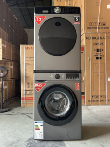 Secadora MK120WBB de 12 kg, apilable, con temporizador de retardo de 1200 RPM, enchufe europeo, diseño apilable, fácil de almacenar y ahorrar espacio. - Product Image 6