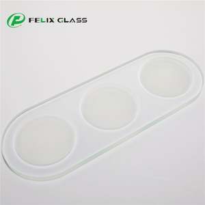 Panneau de verre rond plat moderne sur mesure, surface givrée trempée, finition polie - Product Image 3