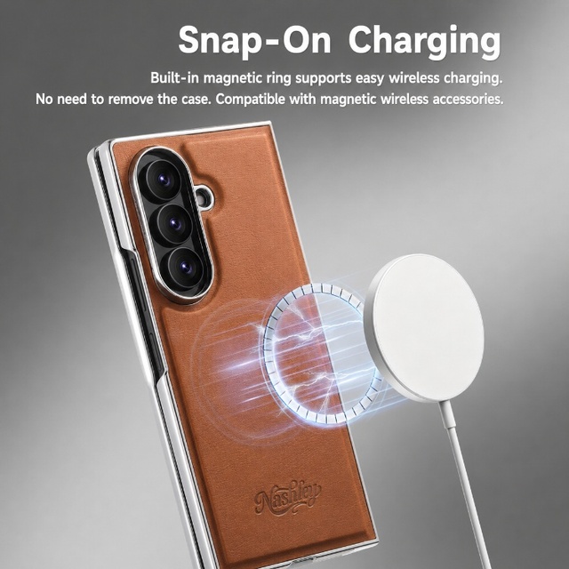 C0185 Anti-Drop Stand Design Leather Magnetic Flip Wallet Business Phone Case for Samsung Galaxy Z Fold 8 7 6 5 4 3