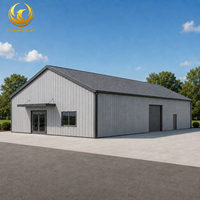 Atelier préfabriqué en structure d'acier durable, montage facile, kits de stockage en métal résistant aux intempéries, garage, bâtiment