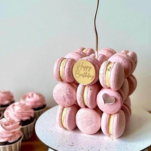 แผ่นอะคริลิคตกแต่งเค้กวันเกิดลายน้ำผึ้งและหวานๆ รูปทรงกลม สำหรับตกแต่งงานวันเกิด - Product Image 1