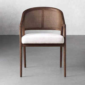 Fauteuil <span class=keywords><strong>en</strong></span> bois de chêne massif avec dossier <span class=keywords><strong>en</strong></span> <span class=keywords><strong>rotin</strong></span> au design nordique Chaises de <span class=keywords><strong>salle</strong></span> à <span class=keywords><strong>manger</strong></span> <span class=keywords><strong>en</strong></span> canne française <span class=keywords><strong>pour</strong></span> restaurant café - Product Image 4