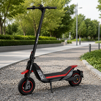 Skuter Listrik Lipat Hitam Merah GX01 Off-Road Roda Dua 60V 1200W X2 Suspensi Ganda 11-Inci Tahan Air Kapasitas Beban 150kg