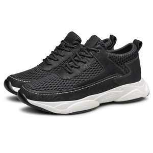 Men's Sporty Sneakers Breathable Lightweight Genuine Leather <b>Height</b> <b>Increase</b> <b>Insoles</b> 6cm Adjustable Lifts Mesh Lining Autumn - Product Image 4