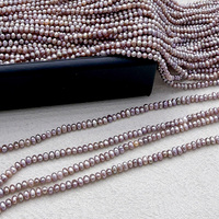 Nouvel Arrivage Muses Jewels Perles de culture d'eau douce naturelles violettes en vrac, fil de 3mm-4mm, pierres précieuses pour la bijouterie en gros