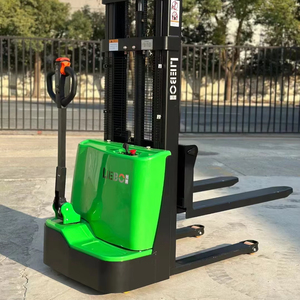 LIEBO Easy Control <span class=keywords><strong>Stacker</strong></span> Nuevo diseño 1000kg 2200lbs 3 M Carretilla elevadora eléctrica apiladora de mano para uso doméstico - Product Image 1