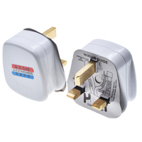 Prise de courant de haute qualité 13A 250V type G BS à 3 broches, câblable, ABS+laiton, noir/blanc, pour câblage EAU, Royaume-Uni, Grande-Bretagne BS1363