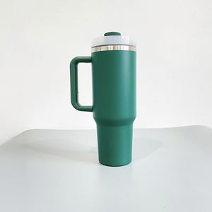 Gobelet isotherme double paroi en acier inoxydable H2.0, revêtement poudré rouge et vert, 40 oz, pour gravure laser - Product Image 3