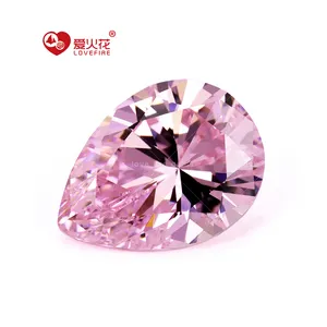 Pedra de zircônia, 5a de qualidade sintéticas cz gems excelente corte multicolor pear forma zircônia luz rosa amarelo solto pedras cz