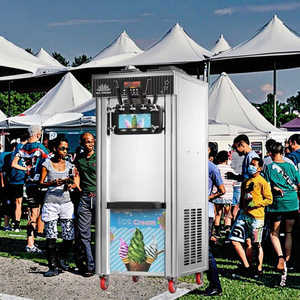 Commercial Ice Machine 20L/H Capacity Automatic Soft Serve Maker With <b>Freezer</b> Function for Shop Restaurant ZB-BQL268YL Bigger - Product Image 2