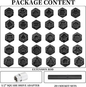 Juego de zócalos de bloqueo de llanta de 32 piezas para Mercedes Benz para instalación y desmontaje de kits de cerraduras de llanta Mercedes-Benz - Product Image 3
