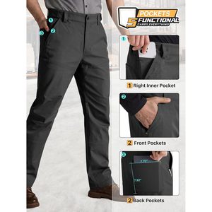 FOXA Stretchy Mens <b>Work</b> <b>Pants</b> Waterproof <b>Cargo</b> Relaxed Fit Utility <b>Pants</b> Black 38W - Product Image 6
