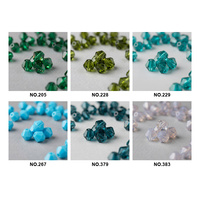 Perles Bicones Facettées en Strass de Tourmaline en Résine Époxy, Perles Libres avec Trou pour Chanvre, Ramie, Jute, Tissu Duck, Tissu Cambric et Calico